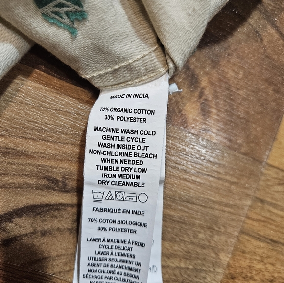 prAna Men’s Large Slim Fit Organic Cotton Blend Shirt Short Sleeve Casual - Picture 6 of 8